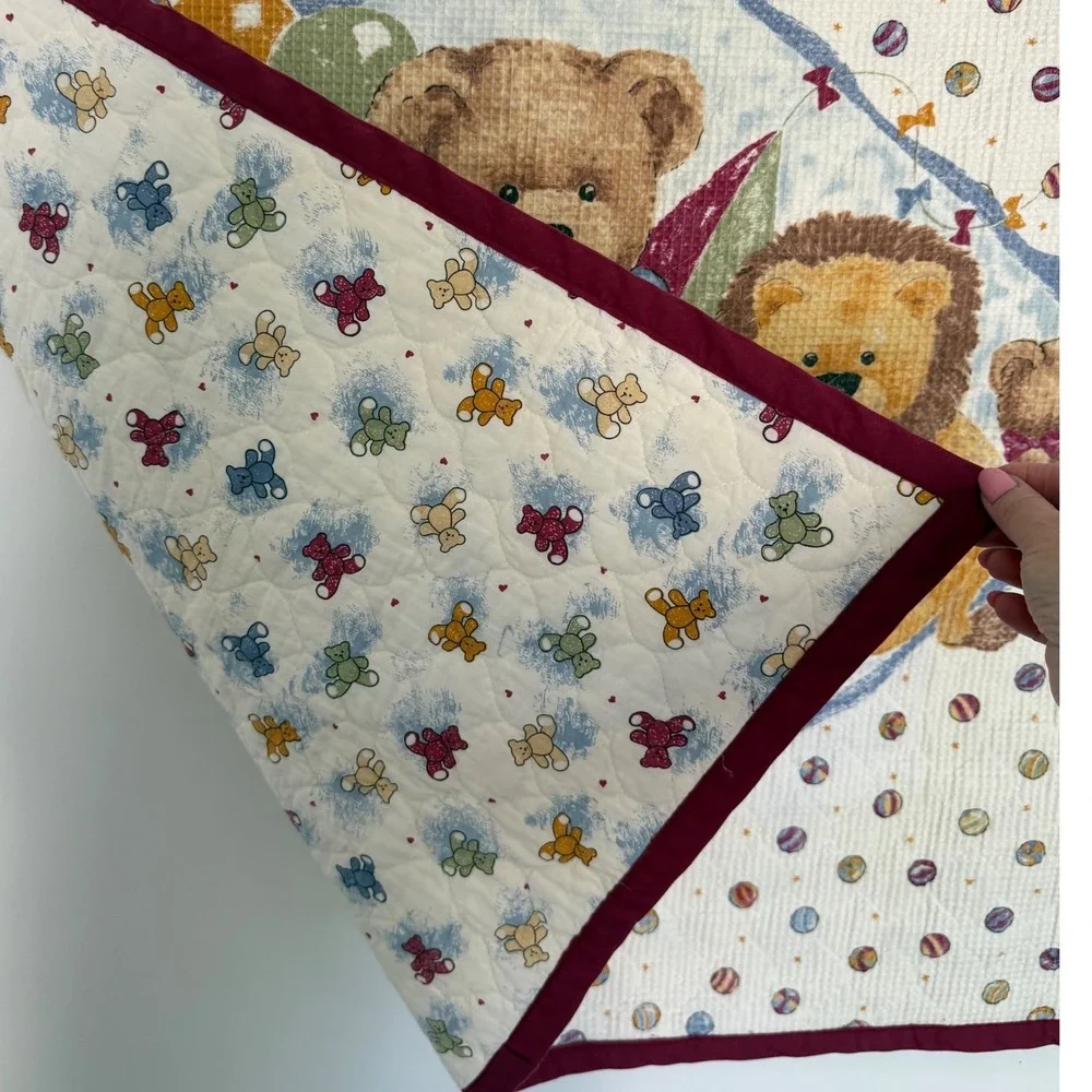 Baby Teddy Bear Waffel Blanket Machine Quilted 34
